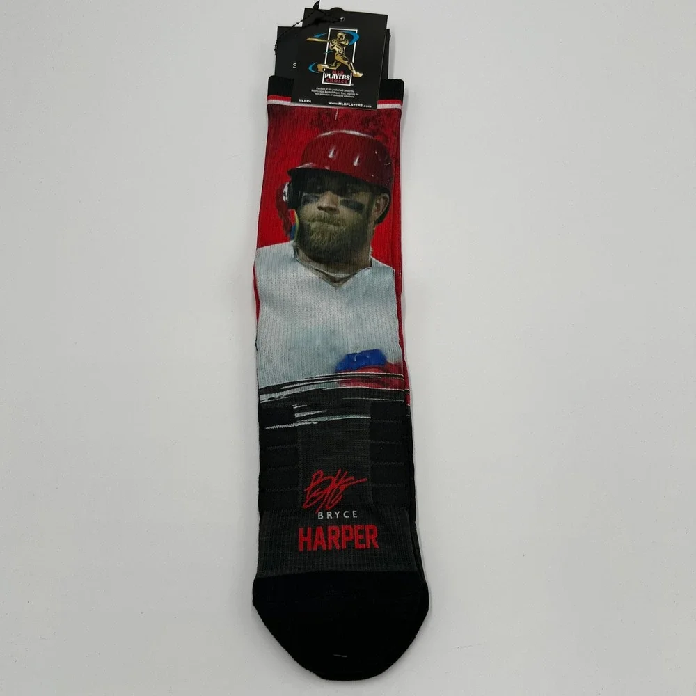 Strideline Bryce Harper Philadelphia Phillies MLB Crew Socks M/L‎ NEW